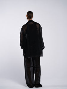 ORGANZA SEE SHIRT - BLACK