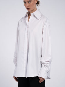 WHITE SHIRT OPEN BACK