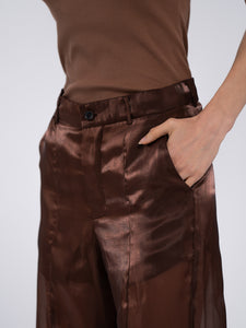 ORGANZA SEE TROUSERS - CHOCOLATE