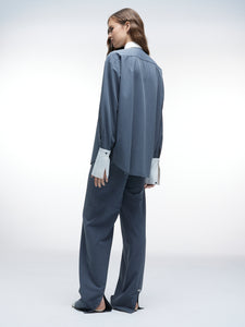 STRIPES OVERSIZED " I AM CUFF" SHIRT
